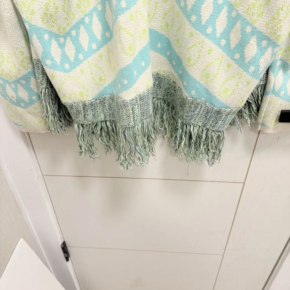 Anthropology Gypsy 05 Global Village Cardigan Fringe Sweater L - Picture 9 of 11